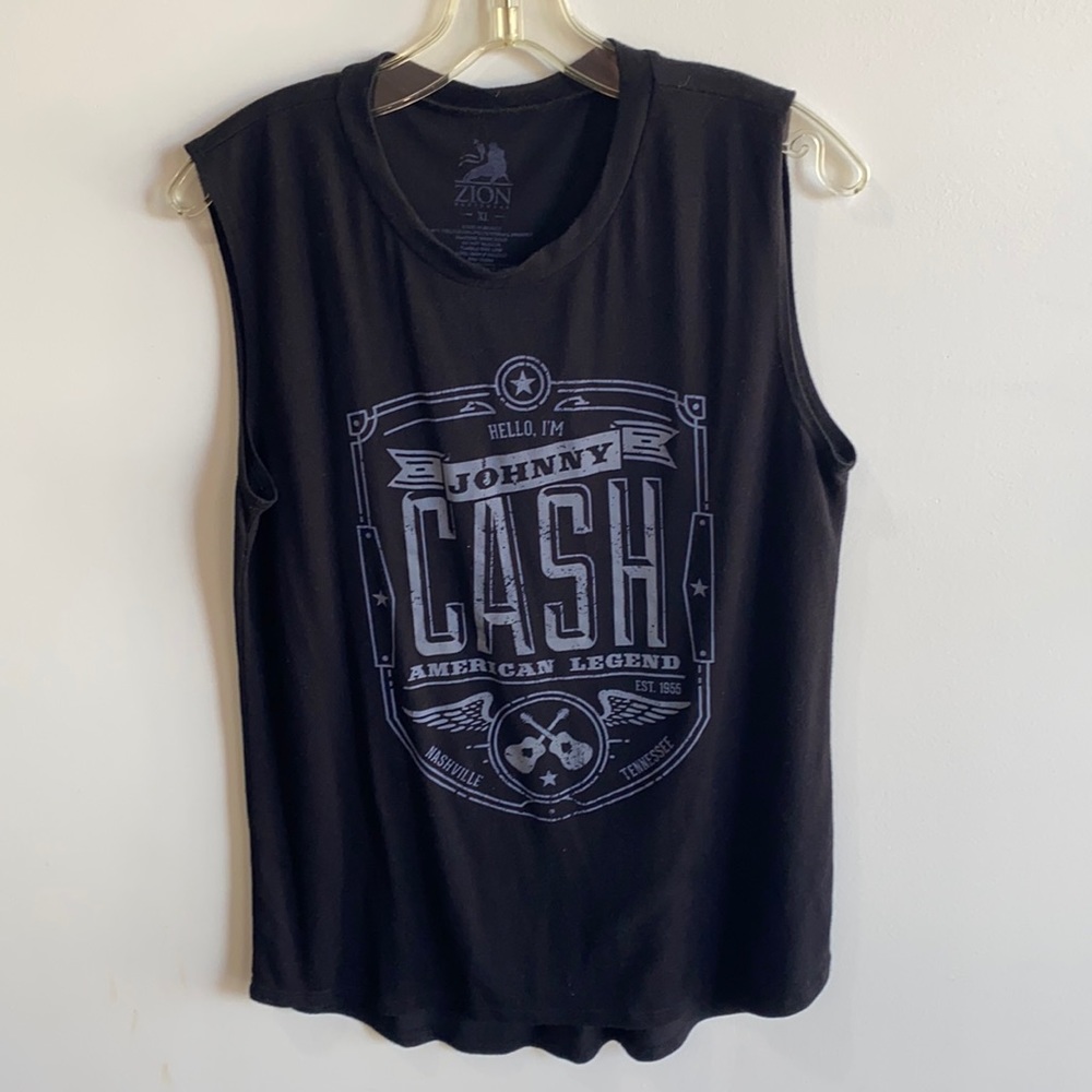 Sleeveless black Johnny Cash Muscle Tee